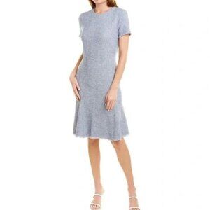 J. McLaughlin Bree Dress in Blue Chambray Tweed Size XL